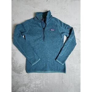 Patagonia Better Sweater Teal 1/4 Zip Pullover Fleece Jacket Women's Extra Small